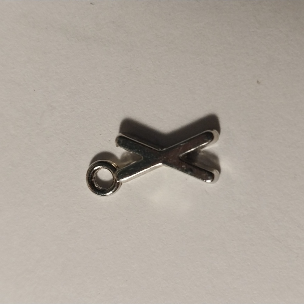 Silver letter X charm necklace